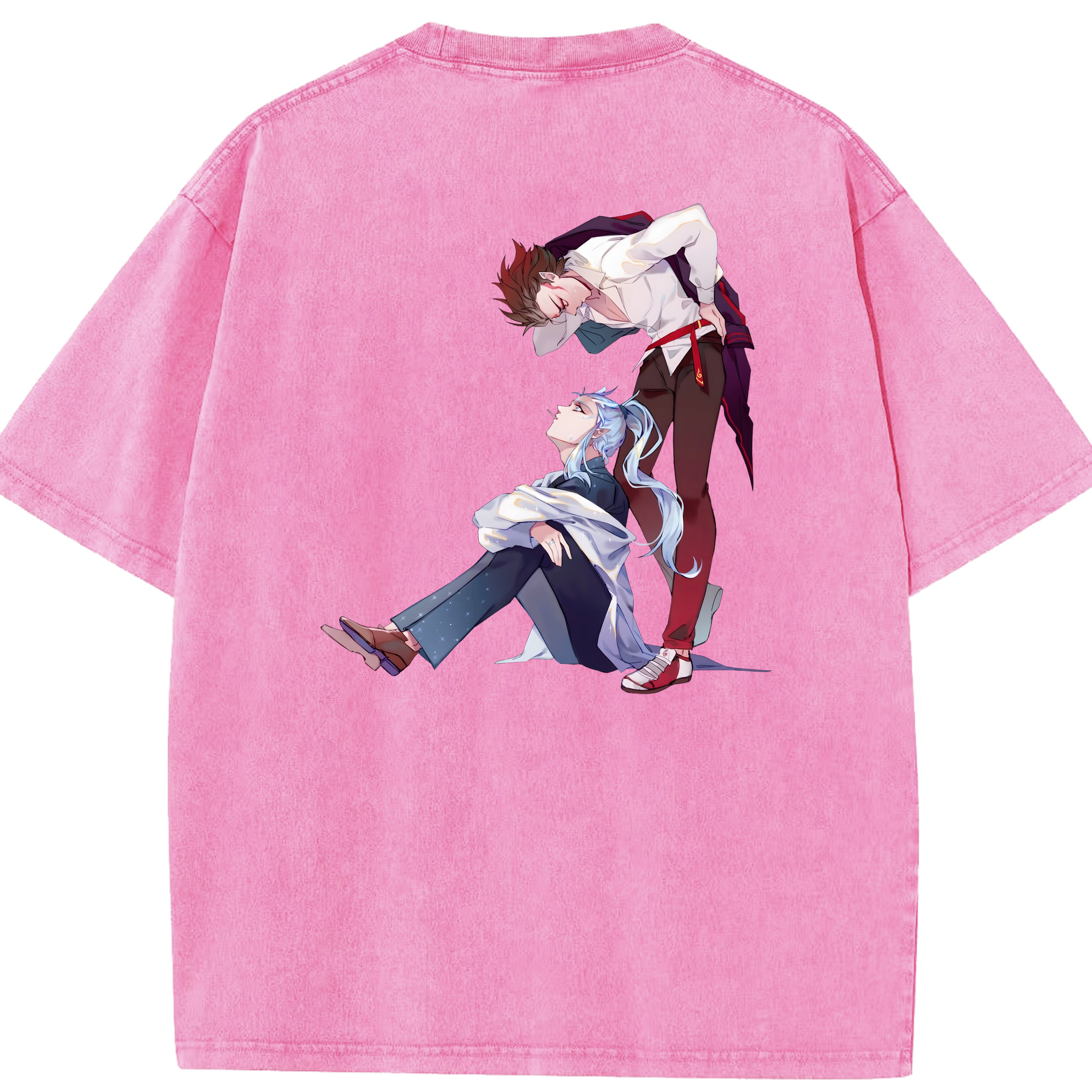 （画像用） Ne Zha 2 ナタ 魔童の大暴れ 綿100% ヴィンテージ風 半袖Tシャツ（背面プリント）
